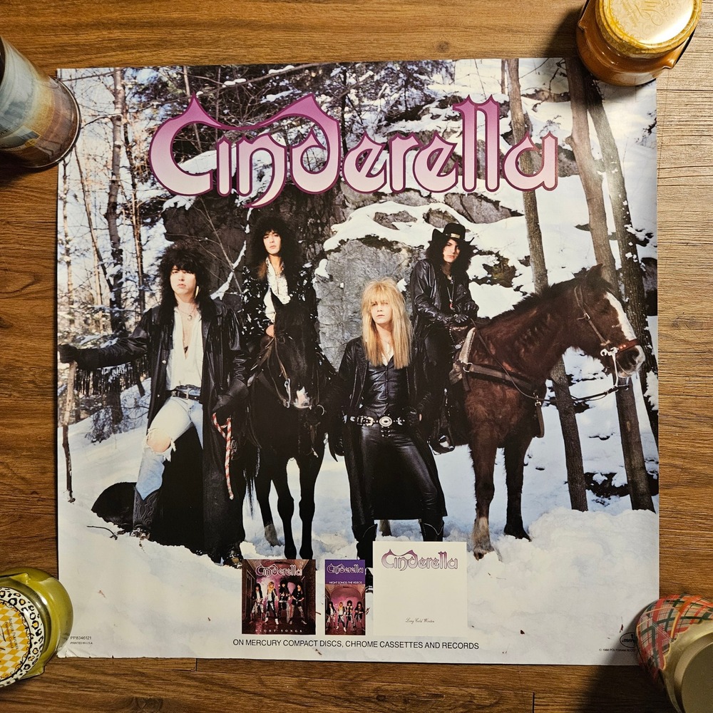 Cinderella Long Cold Winter Vintage 1988 Promo Album‎ Poster 24x24 Mercury Rock